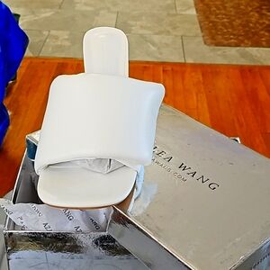 Phenom-white Azalea Wang puff sandal